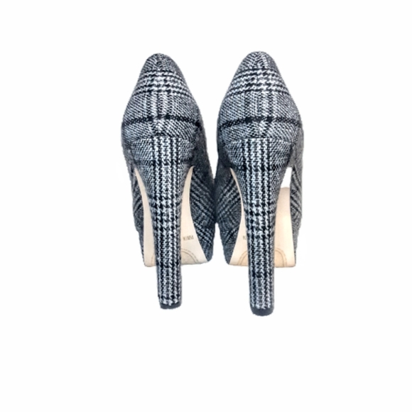 Jessica Simpson Nellah Chunky Plaform Pump High Heels Black white plaid retro - Picture 6 of 7
